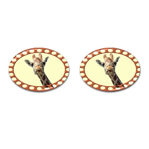 Giraffe Cufflinks (Oval) from ArtsNow.com Front(Pair)