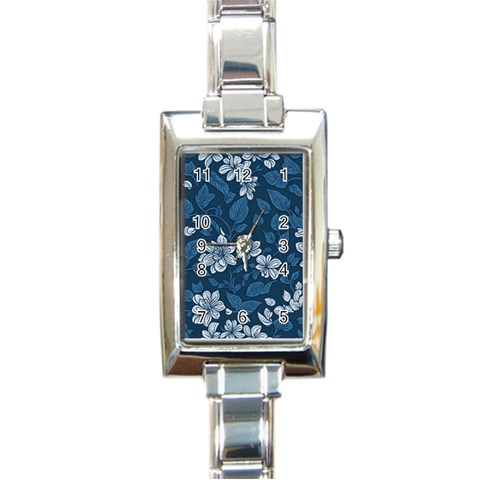 Pattern Flower Nature Rectangle Italian Charm Watch from ArtsNow.com Front
