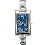 Pattern Flower Nature Rectangle Italian Charm Watch