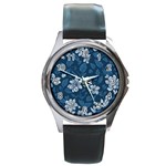 Pattern Flower Nature Round Metal Watch