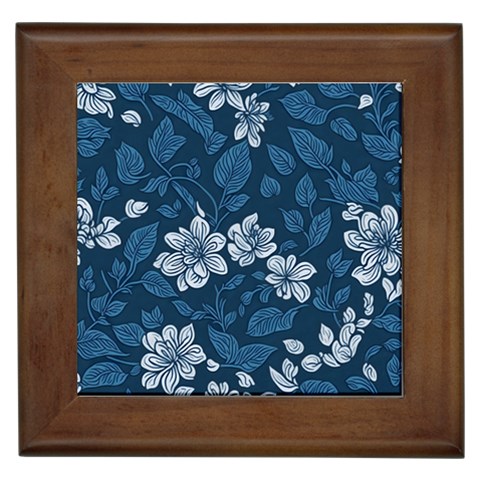 Pattern Flower Nature Framed Tile from ArtsNow.com Front