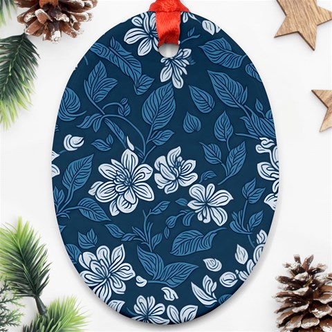 Pattern Flower Nature Ornament (Oval) from ArtsNow.com Front