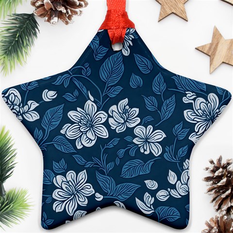 Pattern Flower Nature Ornament (Star) from ArtsNow.com Front