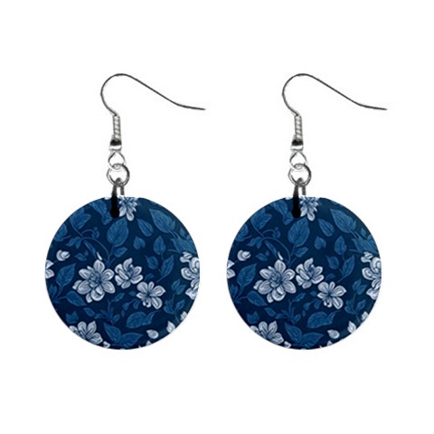 Pattern Flower Nature Mini Button Earrings from ArtsNow.com Front