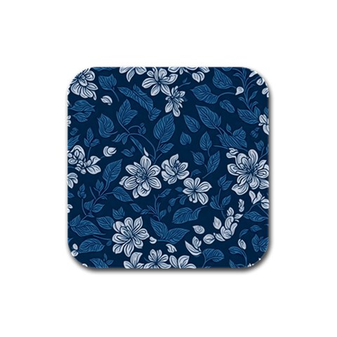 Pattern Flower Nature Rubber Square Coaster (4 pack) from ArtsNow.com Front