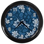 Pattern Flower Nature Wall Clock (Black)