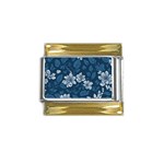 Pattern Flower Nature Gold Trim Italian Charm (9mm)