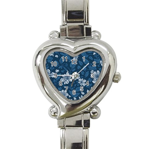 Pattern Flower Nature Heart Italian Charm Watch from ArtsNow.com Front