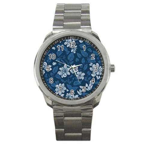 Pattern Flower Nature Sport Metal Watch from ArtsNow.com Front
