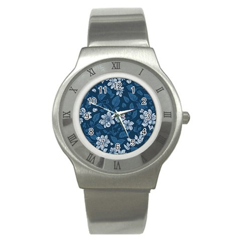 Pattern Flower Nature Stainless Steel Watch from ArtsNow.com Front