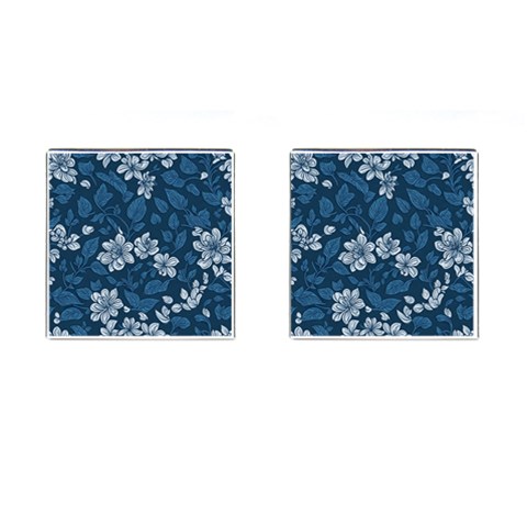 Pattern Flower Nature Cufflinks (Square) from ArtsNow.com Front(Pair)