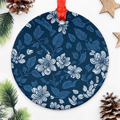 Pattern Flower Nature Round Ornament (Two Sides) from ArtsNow.com Front