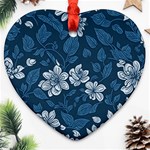 Pattern Flower Nature Heart Ornament (Two Sides)
