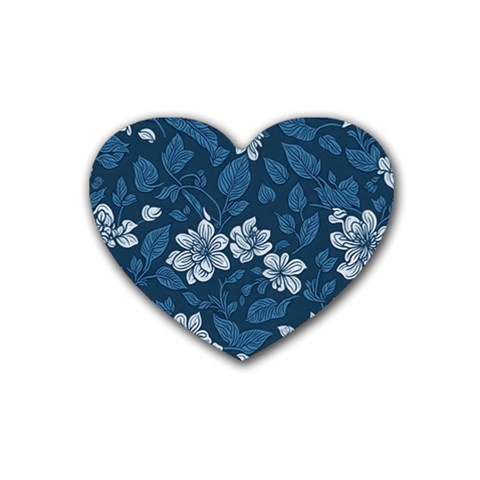 Pattern Flower Nature Rubber Coaster (Heart) from ArtsNow.com Front