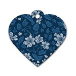 Pattern Flower Nature Dog Tag Heart (One Side)