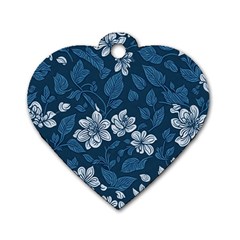 Pattern Flower Nature Dog Tag Heart (Two Sides) from ArtsNow.com Front
