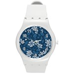 Pattern Flower Nature Round Plastic Sport Watch (M)