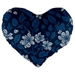 Pattern Flower Nature Large 19  Premium Heart Shape Cushions