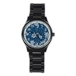 Pattern Flower Nature Stainless Steel Round Watch