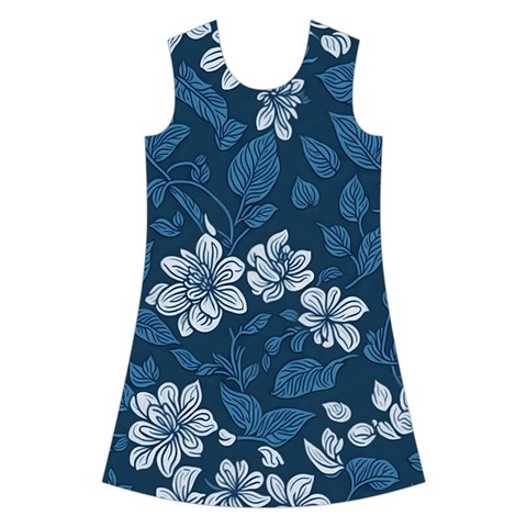 Pattern Flower Nature Kids  Short Sleeve Velvet Dress from ArtsNow.com Front