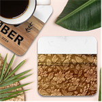 Pattern Flower Nature Marble Wood Coaster (Square)