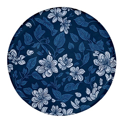 Pattern Flower Nature Round Glass Fridge Magnet (4 pack) from ArtsNow.com Front