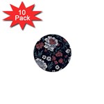 Flower Pattern 1  Mini Buttons (10 pack) 