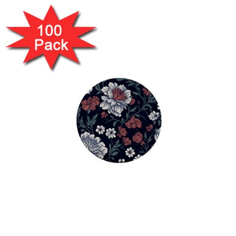 Flower Pattern 1  Mini Buttons (100 pack)  from ArtsNow.com Front