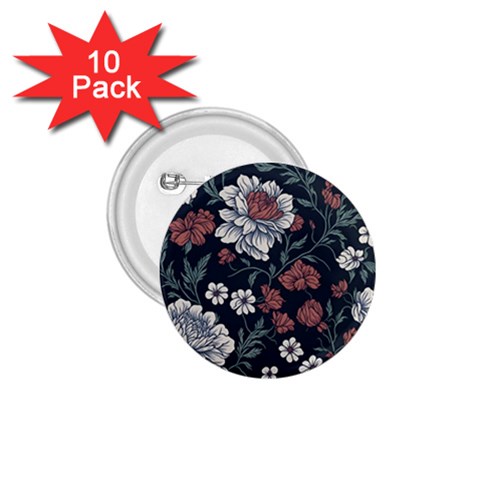 Flower Pattern 1.75  Buttons (10 pack) from ArtsNow.com Front