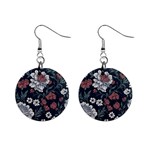 Flower Pattern Mini Button Earrings