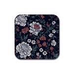 Flower Pattern Rubber Coaster (Square)