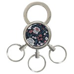 Flower Pattern 3-Ring Key Chain