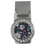 Flower Pattern Money Clips (CZ) 