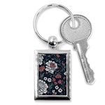 Flower Pattern Key Chain (Rectangle)