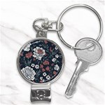 Flower Pattern Nail Clippers Key Chain