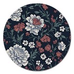 Flower Pattern Magnet 5  (Round)