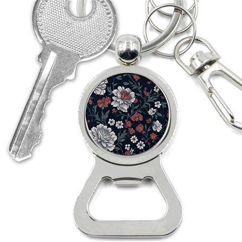 Flower Pattern Bottle Opener Key Chain from ArtsNow.com Front