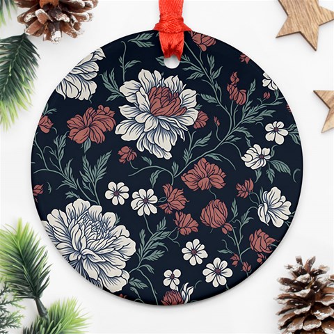 Flower Pattern Round Ornament (Two Sides) from ArtsNow.com Front