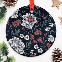 Flower Pattern Round Ornament (Two Sides) from ArtsNow.com Back