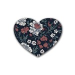 Flower Pattern Rubber Coaster (Heart)
