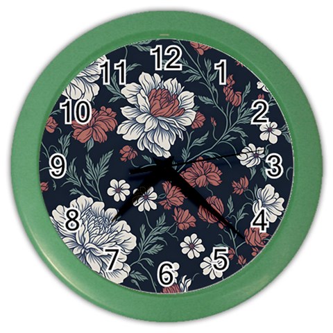 Flower Pattern Color Wall Clock from ArtsNow.com Front