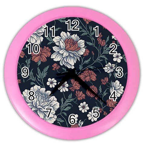 Flower Pattern Color Wall Clock from ArtsNow.com Front
