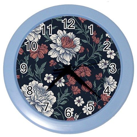 Flower Pattern Color Wall Clock from ArtsNow.com Front