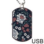Flower Pattern Dog Tag USB Flash (One Side)