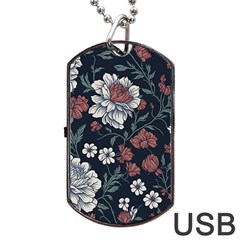 Flower Pattern Dog Tag USB Flash (Two Sides) from ArtsNow.com Back