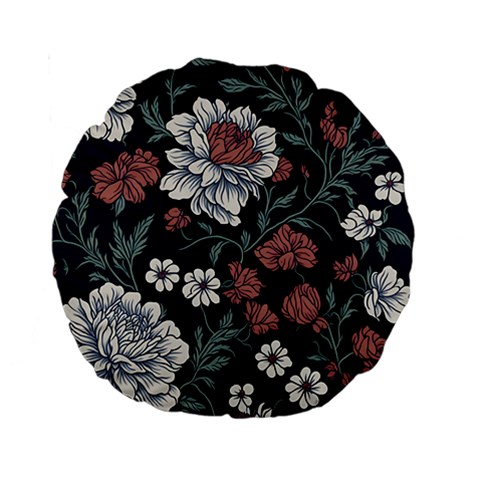 Flower Pattern Standard 15  Premium Round Cushions from ArtsNow.com Front