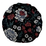 Flower Pattern Large 18  Premium Round Cushions