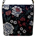Flower Pattern Flap Closure Messenger Bag (S)