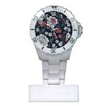 Flower Pattern Plastic Nurses Watch