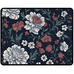 Flower Pattern Two Sides Fleece Blanket (Medium)